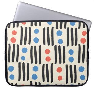 Modern naadloos patroon met strepen en stippen in  laptop sleeve