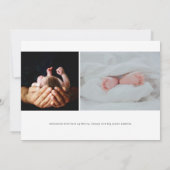 Modern Naam Baby Foto Geboorte Aankondiging (Achterkant)