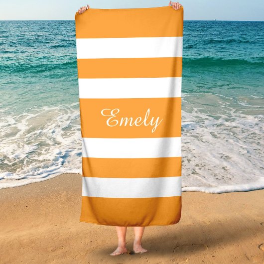 Modern naam Oranje stripper Strandlaken