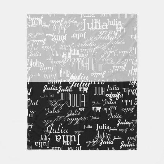 modern naampatroon halfgrijs halfgrijs fleece deken (Voorkant)
