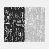 modern naampatroon halfgrijs halfgrijs fleece deken (Voorkant (Horizontaal))