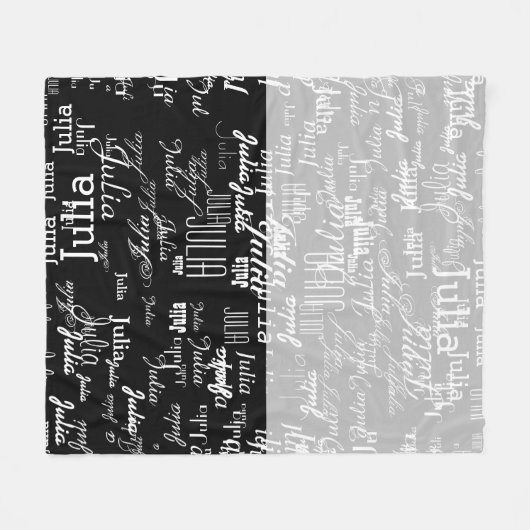 modern naampatroon halfgrijs halfgrijs fleece deken (Voorkant (Horizontaal))