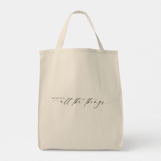 Modern naamscript voor Bridesmaid | Alles Tote Bag (Achterkant)
