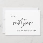 Modern Naar mijn moeder op mijn trouwdagkaart Kaart (Voorkant)