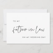 Modern Naar mijn schoonvader op mijn trouwdagkaart Kaart (Voorkant)