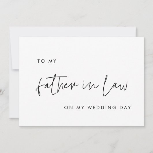 Modern Naar mijn schoonvader op mijn trouwdagkaart Kaart (Voorkant)