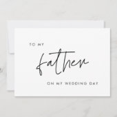 Modern Naar mijn vader op mijn trouwdagkaart Kaart (Voorkant)