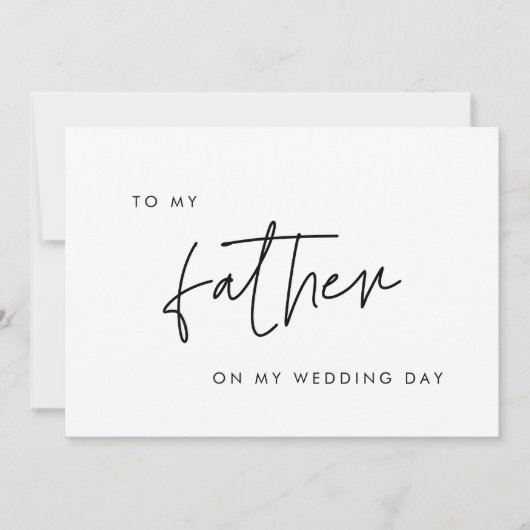 Modern Naar mijn vader op mijn trouwdagkaart Kaart (Voorkant)