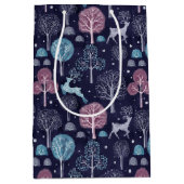 Modern Nacht Bos Herten Medium Cadeauzakje (Voorkant)
