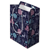 Modern Nacht Bos Herten Medium Cadeauzakje (Achterkant Gekanteld)