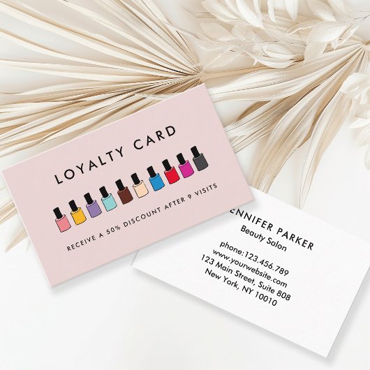 Modern Nagellack Loyalität Salon Visitenkarte Visitekaartje