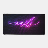 Modern Nail Art Nails Salon Manicure Neon Paarse Bureaumat (Voorkant)