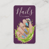 Modern Nail Art Studio Stylish Manicurist Artist Visitekaartje (Voorkant)