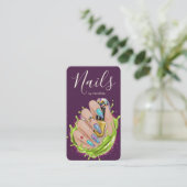 Modern Nail Art Studio Stylish Manicurist Artist Visitekaartje (Staand voorkant)