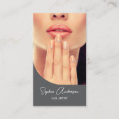 Modern Nail Artist Grey Visitekaartje (Voorkant)
