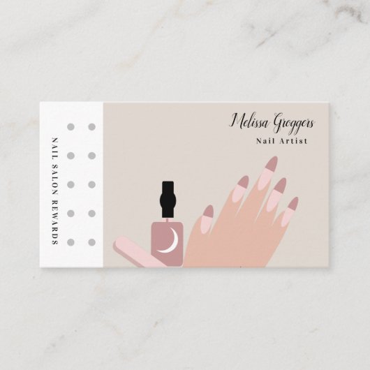 Modern Nail Artist Logo Reward Visitekaartje (Voorkant)