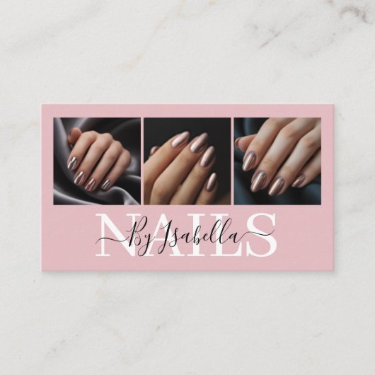 Modern Nail Artist Photo Typography Visitekaartje (Voorkant)