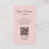 Modern Nail Artist Pink Visitekaartje (Achterkant)
