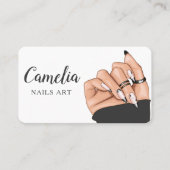 Modern Nail Artist Salon QR Code Visitekaartje (Voorkant)