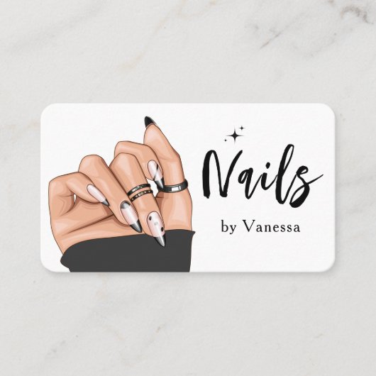 Modern Nail Artist Salon QR Code Visitekaartje (Voorkant)