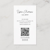 Modern Nail Artist White Visitekaartje (Achterkant)