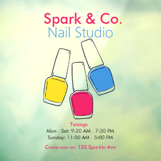 Modern Nail Bar | Colorful Nail Studio Raamsticker