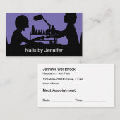 Modern Nail Manicure Appointment Visitekaartjes (Voorkant / Achterkant)