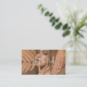 Modern Nail Manicurist Technician Photo Collage  Visitekaartje (Staand voorkant)