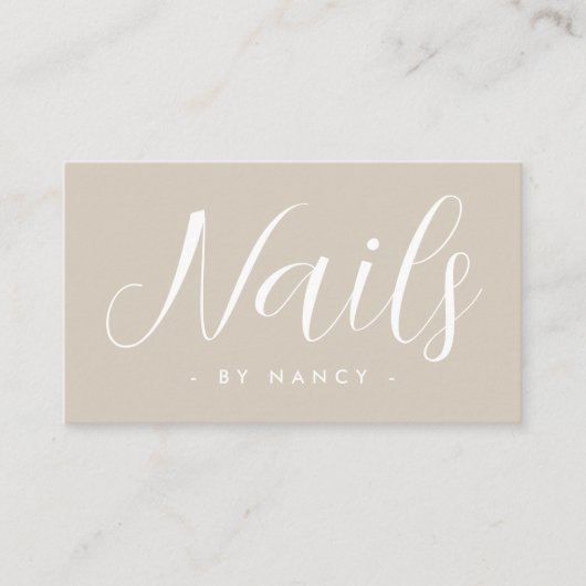Modern Nail Salon Typography Script  Visitekaartje (Voorkant)