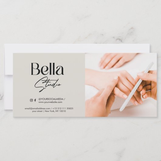 Modern Nail Tech Beauty Salon Gift Kaart (Voorkant)