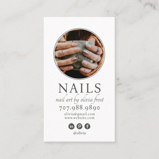 Modern Nail Tech Foto Visitekaartje (Voorkant)
