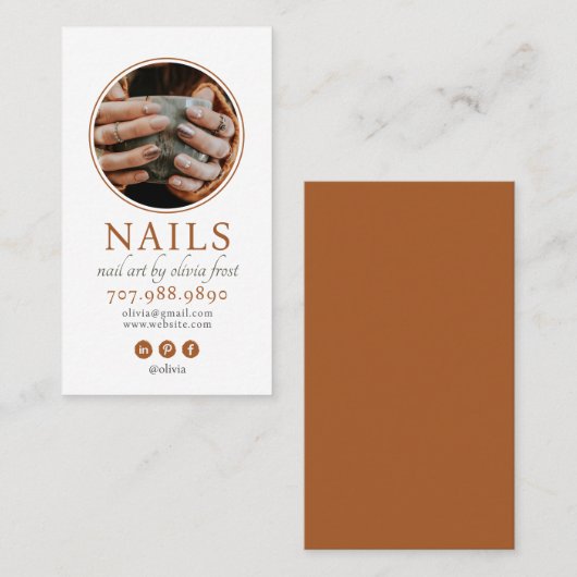 Modern Nail Tech Foto Visitekaartje (Voorkant / Achterkant)