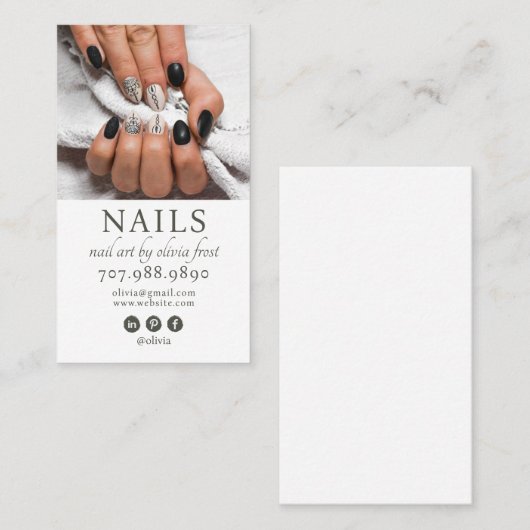 Modern Nail Tech Foto Visitekaartje (Voorkant / Achterkant)