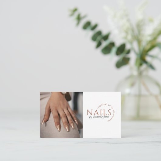 Modern Nail Tech Foto Visitekaartje (Staand voorkant)