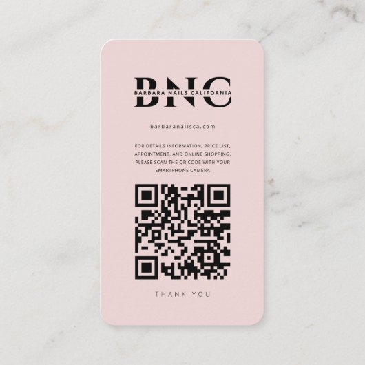 Modern Nail Tech Lash Stylist Roze Visitekaartje Contactkaartje (Achterkant)