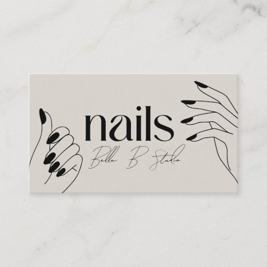 Modern Nail Tech Salon Visitekaartje (Voorkant)