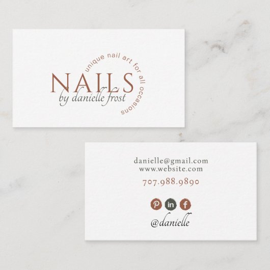 Modern Nail Tech Visitekaartje (Voorkant / Achterkant)