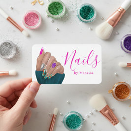 Modern Nail Technician Branding Nail Artist Chic Visitekaartje