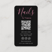 Modern Nail Technician Nails Art Salon Qr Code Visitekaartje (Achterkant)