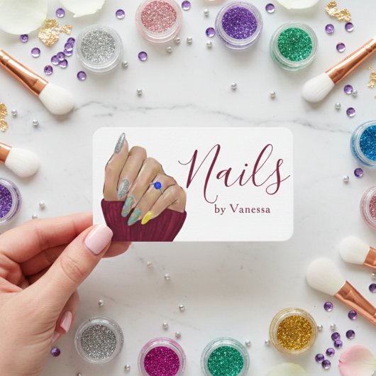 Modern Nail Technician Personal Branding Chic Visitekaartje