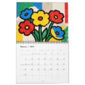 Modern Naive Floral Art Calendar Kalender (Feb 2027)