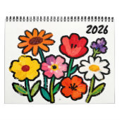 Modern Naive Floral Art Calendar Kalender (Hoes)