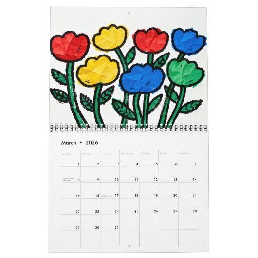 Modern Naive Floral Art Calendar Kalender (Mar 2026)