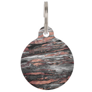 Modern nam gouden samenvatting marbleized verf toe huisdierpenning