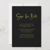 Modern namaak goud en zwarte overlay | Foto Save The Date (Achterkant)