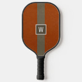 Modern namaak leer oranje monogram pickleball paddle (Achterkant)