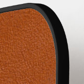 Modern namaak leer oranje monogram pickleball paddle (Links Detail)