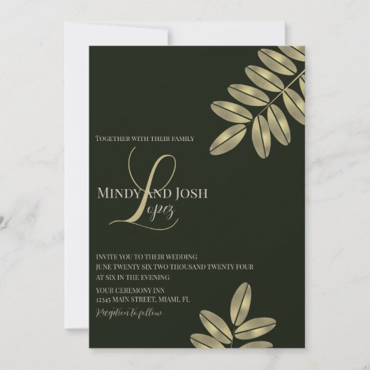 Modern namaak tak tak script monogram getrouwd kaart (Voorkant)