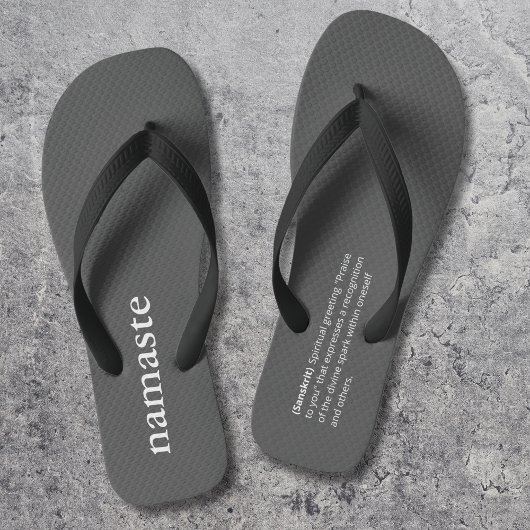 Modern Namaste Gift voor Yoga Docent Zwart Eenvoud Teenslippers