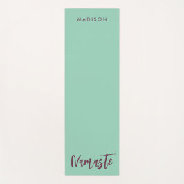 Modern Namaste Naam Turquoise Green Mauve Yogamat